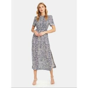 BAUM UND PFERGARTEN SILK BLEND ADAMRIS Print Smocked Midi Dress Size 6 US